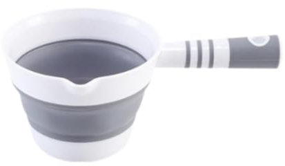 Colcolo Louche à eau pliable, cuillère verseuse portable pour shampoing, louche de bain peu encombrante, tasse pour salle de bain, cuisine, Gris Clair