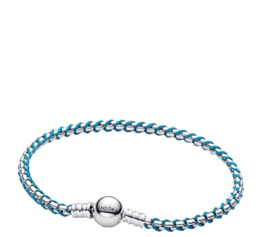 PANDORA Damen-Silberarmband Veneziakette Türkis 593816C01