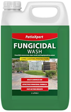 PatioXpert - Fungicidal Wash Concentrate 5L – Outdoor Mould, Algae & Mildew Remover for Patios, Driveways, Walls & Fencing – Makes up to 30L (Dilutes 1:5), Biocide Treatment