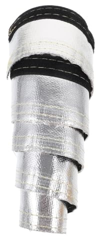 OSALADI Funda Aislante Térmica para Cables de Automóvil, Manga Protectora de Fibra de Vidrio 10mm, Resistente al Calor para Arnés y Cable de Escape, Uso en Coches, Color Aluminio