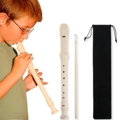 THQAE 1 Pcs Blockflöte für Kinder Anfänger Sopran Deutsche Griffweise aus Abnehmbar ABS Harz Kunststoff, 8-Loch Flöte für Erwachsene, Recorder mit Reinigungsstift und Bedienungsanleitung