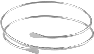 Tabanzhe Upper Arm Cuff Bracelet for Women, Adjustable Silver Upper Arm Bracelet, Minimalist Metal Open Armlet Arm Band Jewellery