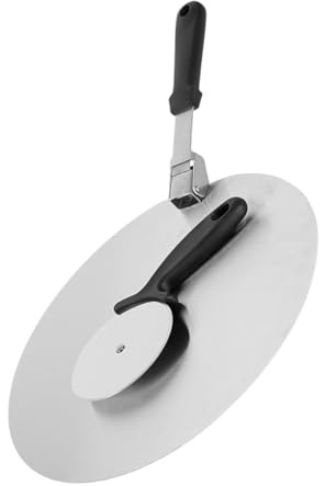 TOYANDONA Set Pala per Pizza Pieghevole in Acciaio Inox 30 Cm con Rotella Tagliapizza in Metallo, Spatola per Pizza Ergonomica Antiscivolo per Forno e Cucina Domestica