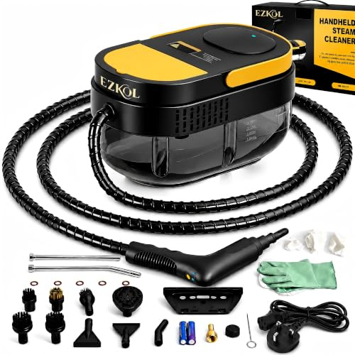 2500W Steam Cleaner for Home Multi Purpose, Portable Steamer for Cleaning | 15-Second Heat Up, 3BAR High Pressure, Lightweight, Handheld Steam Cleaning Machine for Car, Oven, Bathroom, Kitchen