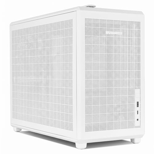 NOX XTREME PRODUCTS Hummer Refresh - Case PC Mini Tower Micro ATX/ITX Trasportabile, Design Full Mesh, Ventola PWM 120mm inclusa, Spazio per 5 Ventole, USB-C e 3.0, Bianco