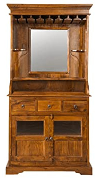 MASSIVMOEBEL24.DE | Oxford Bar Akazie, Farbe:Hellbraun lackiert, Größe:97x52x193 cm (BxTxH)