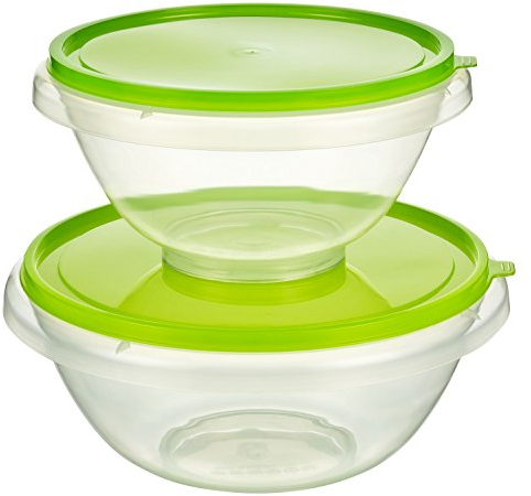 Kigima Schüssel mit Deckel Set 4,5L-7L Grün – Vielseitiges Schüsselset aus robustem Plastik BPA-Frei – Perfekt als Salatschüssel, Rührschüssel, oder Teigschüssel – Praktische Schüsseln für die Küche