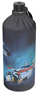 Emil Trinkflasche aus Glas für Mädchen & Jungen isolierte Glasflasche für Schule, Freizeit, Sport: Kinder & Eltern Space 0,4l