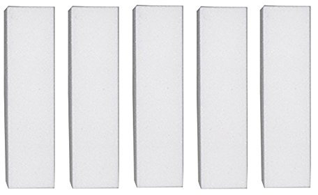 Haobase 5Pcs Nail Buffer Block, White Buffer Sanding Block,120 Grit Professional Salon Nail Buffer Block for Gel Nails
