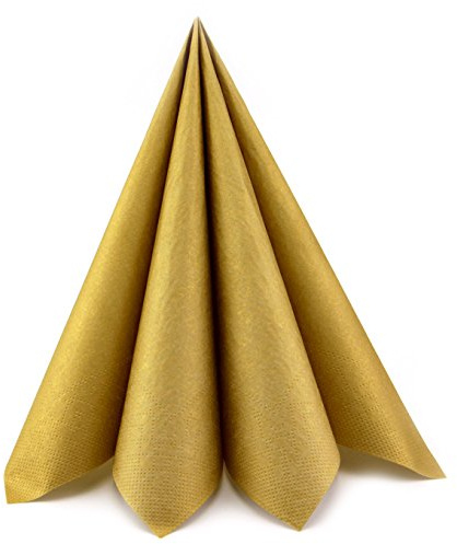Deko Angels 100 Stück Papierservietten Gold 40 x 40 cm Servietten Tissue 3-lagig Tischdeko Hochzeit Weihnachten Mundservietten zum Falten