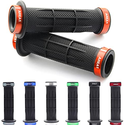 Area1 universal Motorrad Motorroller Lenkergriffe orange 2 Stück 22/24mm für z.B. Duke 125 390 790 990 Duke R 690 890, Super Duke 990 1290 1390, SMC/R Supermoto/Enduro, Adventure SMT EXC-F, SX-F, SX