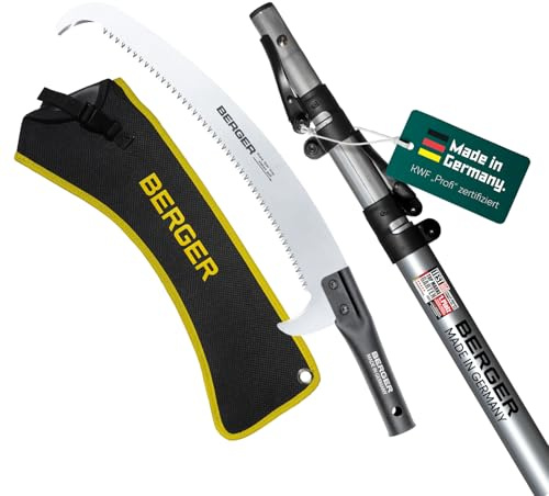 Berger ArboRapid Astsäge Set mit kompakter, 3-teiliger ArboRapid Teleskopstange und ArboRapid Aufsatzsäge 40 cm inkl. Sägetasche