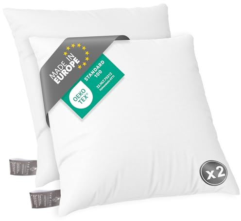 FAM HOME Cuscino da Letto Coppia 60x70 cm I Cuscini Letto Morbido In Microfibra Anallergico Lavabile I Adatto Per Dormire In Tutte Le Posizioni I 2 Pezzi