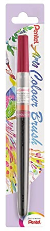 Pentel XGFL-161X Colour Brush, Einzigartiger Pinselstift gefüllt mit Aquarelltinte, nachfüllbar, burgunder, 1 Stück