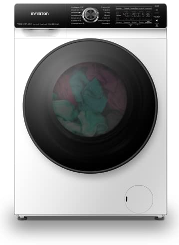 INFINITON WM-A102BA – Lavadora, 10kg, Blanco, Inverter, Autodosificador de detergente y suavizante, Vapor Care, Add Clothing, 1400rpm, 14 Programas, Jet Wash