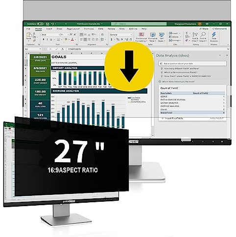 27 Inch Computer Privacy Screen Filter for 16:9 Aspect Ratio Monitor, Anti Blue Light Glare Privacy Filter 27in, Removable Computer Privacy Screen Shield, Privacy Protection film for 27 Computers