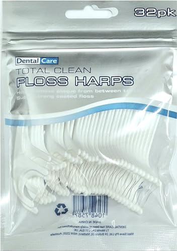 Dental Floss Harp, 32 Pcs Dental Floss for Dental Care, 2 in 1 Interdental Toothpick