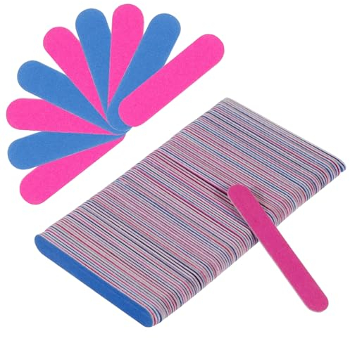 Thgtao 100 Stück Nagelfeilen, Doppelseitige Nägelfeilen für Nägel, Professionelles Nageldateiset fuer Nagelpflege & Styling