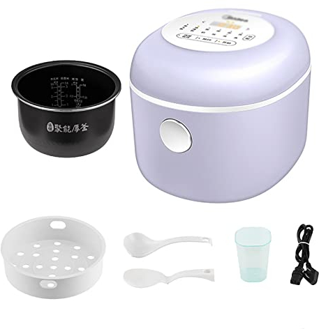 Olla arrocera, Yogurtera Vaporera 1.6L Mini 5 Capas Revestimiento Antiadherente de aleación de Aluminio para Dormitorio Familiar para 1~2 Person