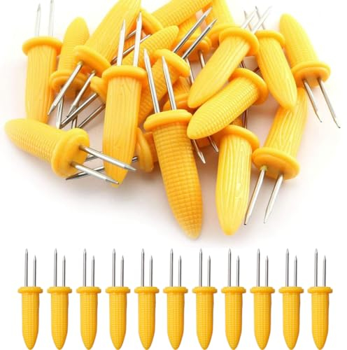 Corn Holders, 40 Pcs Corn Cob Holders, Stainless Steel Corn on The Cob Skewers, BBQ Corn Skewers, for Party/Picnic/Camping/Food Festival, Corn on The Cob Skewers Holders