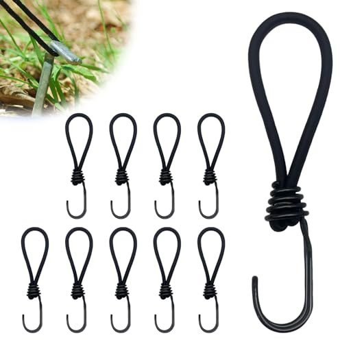 YEJAHY 10 Stück Spanngummi mit Haken, Vielseitiger Gummispanner mit Haken 16 cm, Gummispanner mit Haken für Camping Planen, Anhängerplane, Poolabdeckung