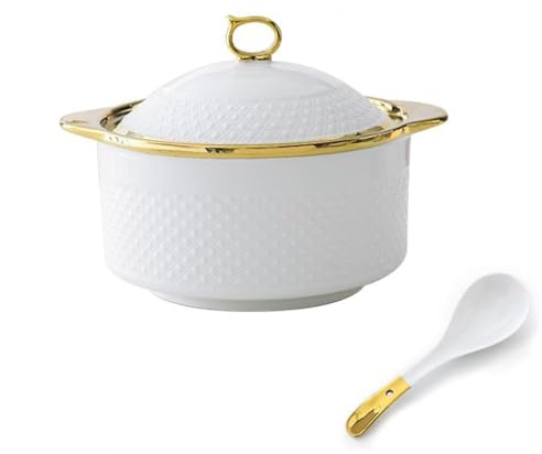 WBRSybUK Bol à soupe pour micro-ondes avec double poignées – Terrine à soupe en céramique pour la maison ou le restaurant, B