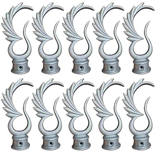 CTCOIJRN Terminali for recinzione da 10 pezzi, recinzione ornamentale in lega di alluminio da 25X25 mm con base circolare Testa di lancia for recinzione pratica for cancello in metallo in ferro battut