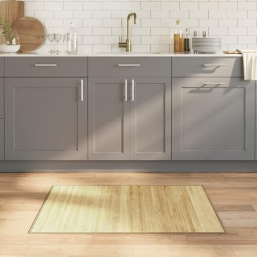 LXYZWRW Dekor-Teppich, rechteckig, hell-naturfarben, 70 x 100 cm, Bambus-Teppiche
