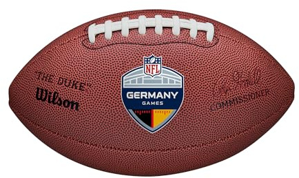 Wilson Replica del Pallone da Football NFL Germany Games Duke, Prestazioni e Durata Eccezionali, Con Una Sensazione di Morbidezza, Per Lanci Precisi e Calci Energici, Colore: Marrone, Taglia Ufficiale