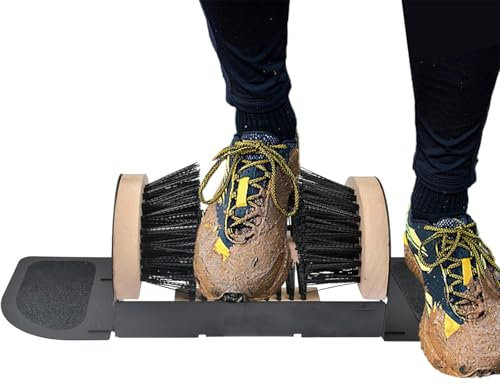 LIULIQ Brosse À Chaussures D'extérieur pour Grattoir À Bottes, Brosse De Nettoyage De Chaussures avec Deux Pieds De Lit, Élimine La Poussière des Semelles, Idéale pour Le Nettoyage des Jardins