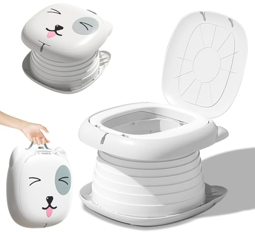 Sedile Vasino Portatile per Bambini, Sedile Portatile Vasino per Bambini, Vasino da Viaggio per Esterni, Sedia da Toilette Pieghevole, Addestramento Sedile WC Pieghevole per Bambini (Gray)