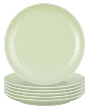 Seltmann Weiden Amina Seladon Brotteller 6er Set, 16 cm, Runde Beilagenteller mit dezentem Relief-Muster, Spülmaschinen- und Mikrowellenfest, Porzellan, Grün