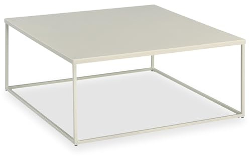 IDIMEX Couchtisch HILAR 80 x 80 cm aus pulverbeschichtetem Metall in beige. Sofatisch in modernem Design mit robuster Oberfläche.