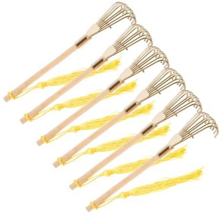 TINEASUR Mini Rastrello in Metallo Per Giardino Zen 6 Pezzi Rastrello Per Cenere in Miniatura Accessori Per Giardino Zen Da Tavolo