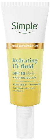 Simple Hydrating UV Fluid SPF 50 UVA/UVB high sun protection helps protect the skin barrier and visibly reduces dark spots 40 ml
