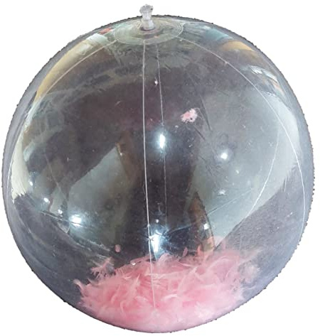 Aufblasbarer Wasserball mit pinker Federfüllung ~55 cm Segmentlänge