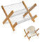 LIN HOME Escurridor de Platos de Bambú y Metal, 2 Niveles, 38 x 33 x 27 cm, Plegable, Estructura Estable (M1)