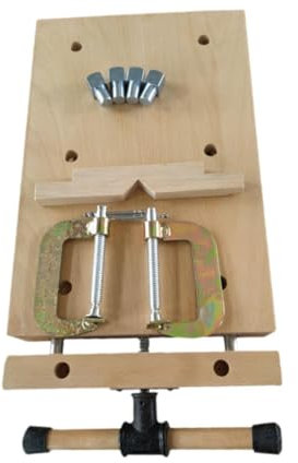 Tornillo de banco de trabajo de madera compacto con 4 perros de banco y 2 clips para un procesamiento estable de madera, herramientas de banco de carpintero, 41 x 28 cm