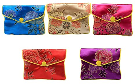 VALICLUD Chinesische Satin Seiden Schmuckbeutel für Hochzeiten und Partys zum Schutz von und Ohrringen 12 Stück Leichte Geschenktaschen zum Schutz von und Ohrringen Zufälliger Stil