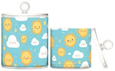 sanluoli Semplice contenitore in plastica trasparente con coperchio per riporre il filo interdentale, per riporre cotton fioc, tamponi di cotone, bastoncini di cotone, filo interdentale, graffette