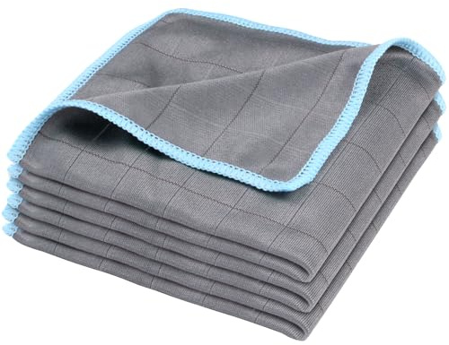 3Pezzi Panno in Microfibra di Carbonio,30X30cm Panni Magic Microfibra | Panno Rapido Lava E Asciuga, Senza Aloni Stracci Pulizia Riutilizzabili, per Bagno, Casa, Cucina, Auto, Moto