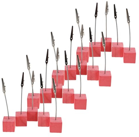 SAFIGLE 20 pièces Lot Porte-Cartes Bois avec Pince Métal Support Numéros de Table et Porte-Notes Décoratif pour Mariage Fête Bureau et Restaurant Organisation Pratique et Design