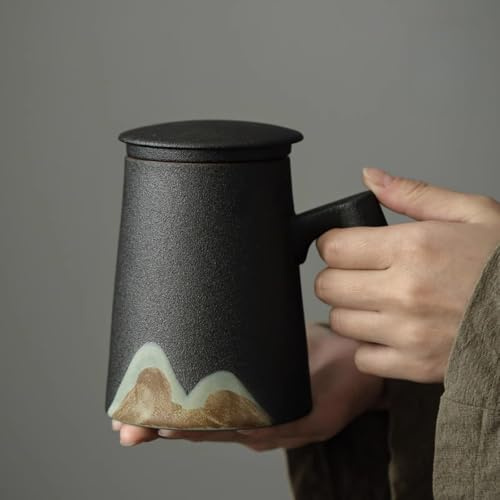 LEEDJUINE Juego de té de estilo chino resistente al calor, 400 ml, cerámica individual hecha a mano