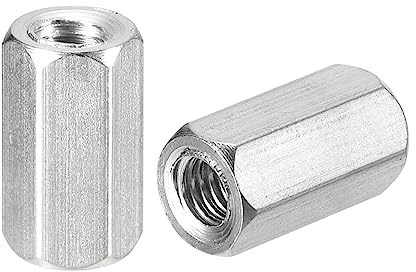 QUARKZMAN 15 Stück Langen Sechskantmuttern, M5 x 0,8-Steigung 15mm Distanzmuffen Verlängerungsmutter 304 Edelstahl Metrische Sechskantstangen-Langmutter