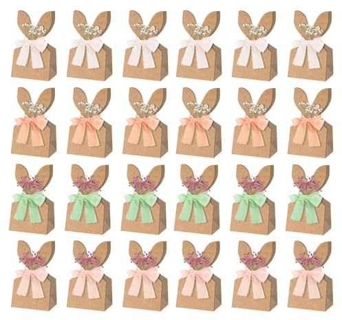 -Tüten 24 Stück wiederverwendbare niedliche Frühlingsmotiv | Wiederverwendbare Partyzubehör Für Mädchen als Geschenk, Basteln, Snacks, Kuchen, Süßigkeiten