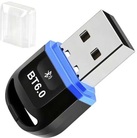 Adaptador Bluetooth USB6.0 Portátil para Windows11 10 8.1 de Baja Latencia | Receptor Bluetooth USB6.0 Plug Play para PC Ratón Teclado Mando Cascos