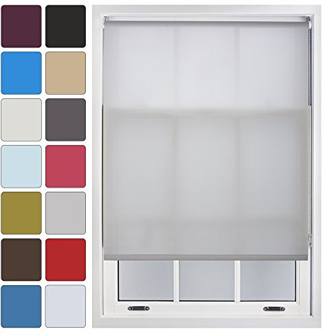 FURNISHED Blinds Window Custom Made to Measure Daylight Roller Blinds - Sheer Non-blackout Blind Opaque Fabric Shades Easy Fit Window Blinds, Grey up to 120W x 165H cm