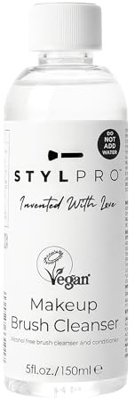 STYLPRO 150ml Makeup Brush Cleanser Solution for Non-Soluble Makeup Removal - Conditioning Vegan Makeup Brushes Cleaner - Makes Your Dirty Brushes Look Like New