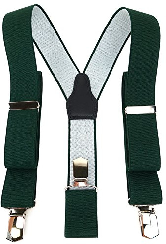 TigerTie Unisex Hosenträger in Y-Form mit 3 extra starken Clips - Farbe in einfarbig Uni - hochwertige Verarbeitung - Breite 35 mm
