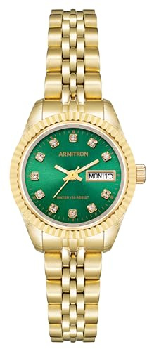 Armitron Women's Genuine Crystal Accented Day/Date Function Bracelet Watch, 75/2475